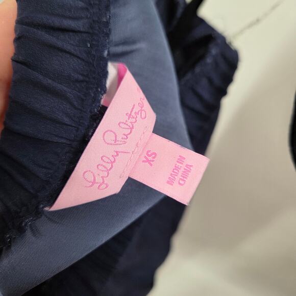 Lilly Pulitzer Women Emiko Strapless Jumpsuit Size XS Pockets In True Navy - Picture 6 of 7